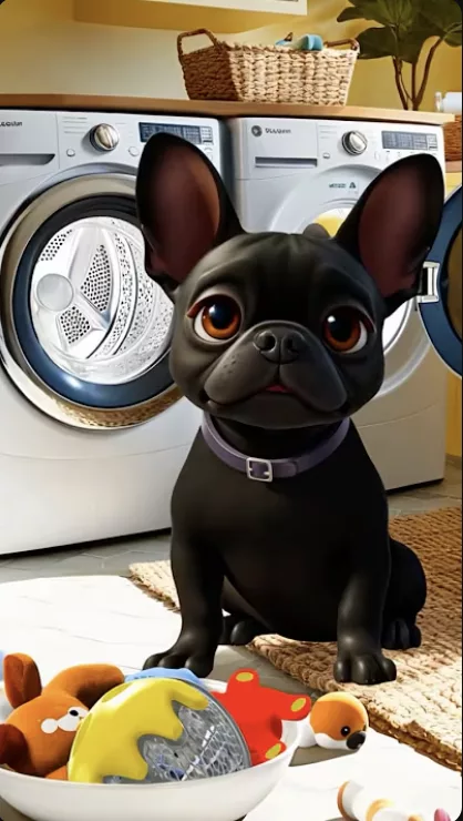 Frenchie's Laundry Day Adventure !